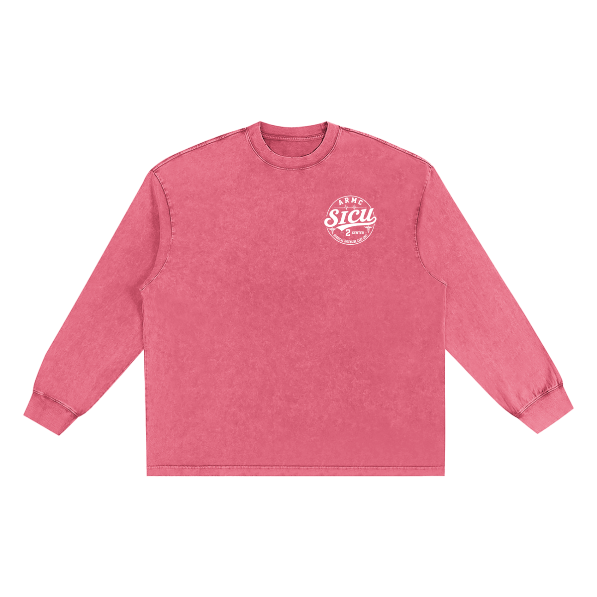 2 South SICU- adult unisex Snow Washed Frayed Edge T-Shirt