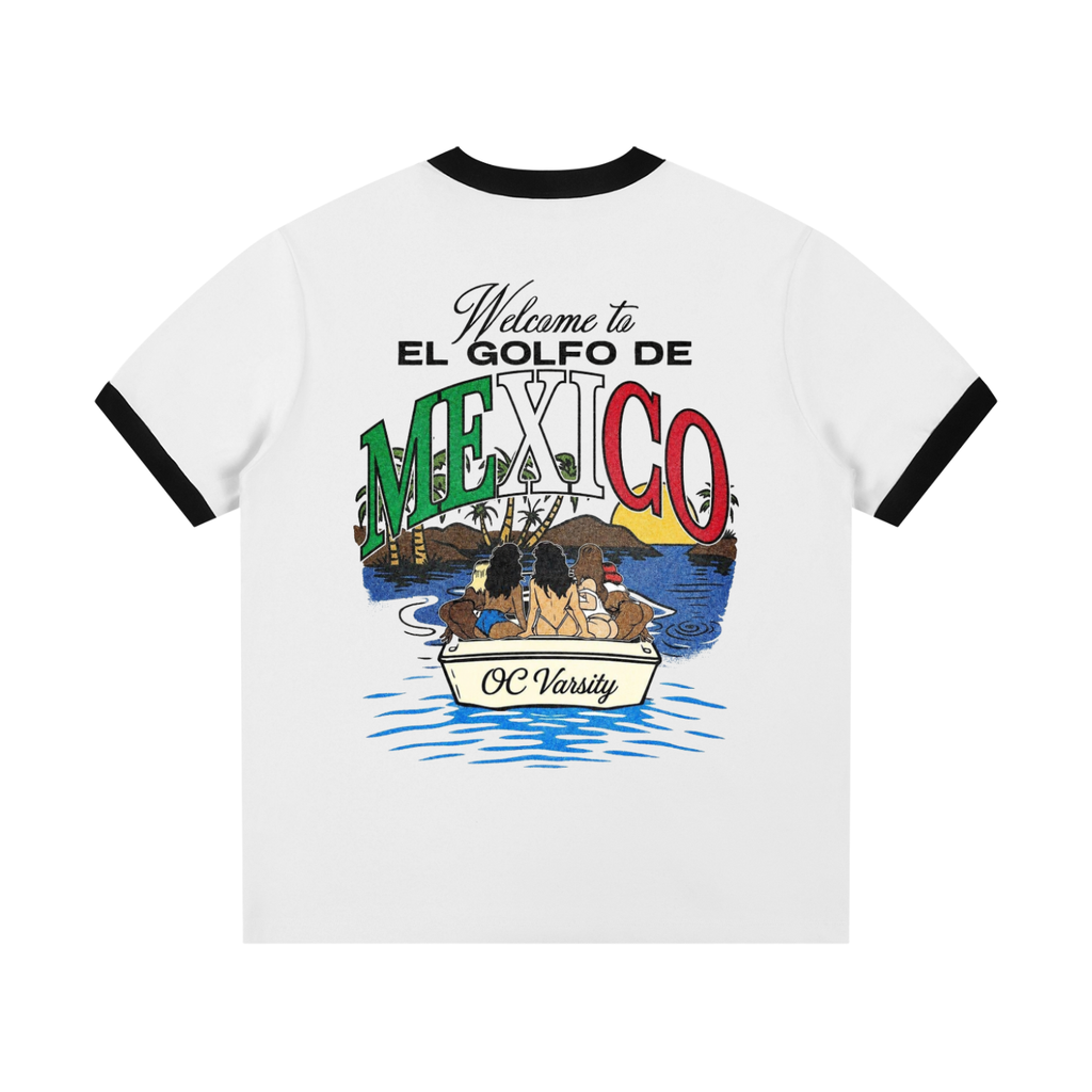 MEXICO OC Varsity- adult unisex Contrast Edge Ribbed Crewneck T-Shirt