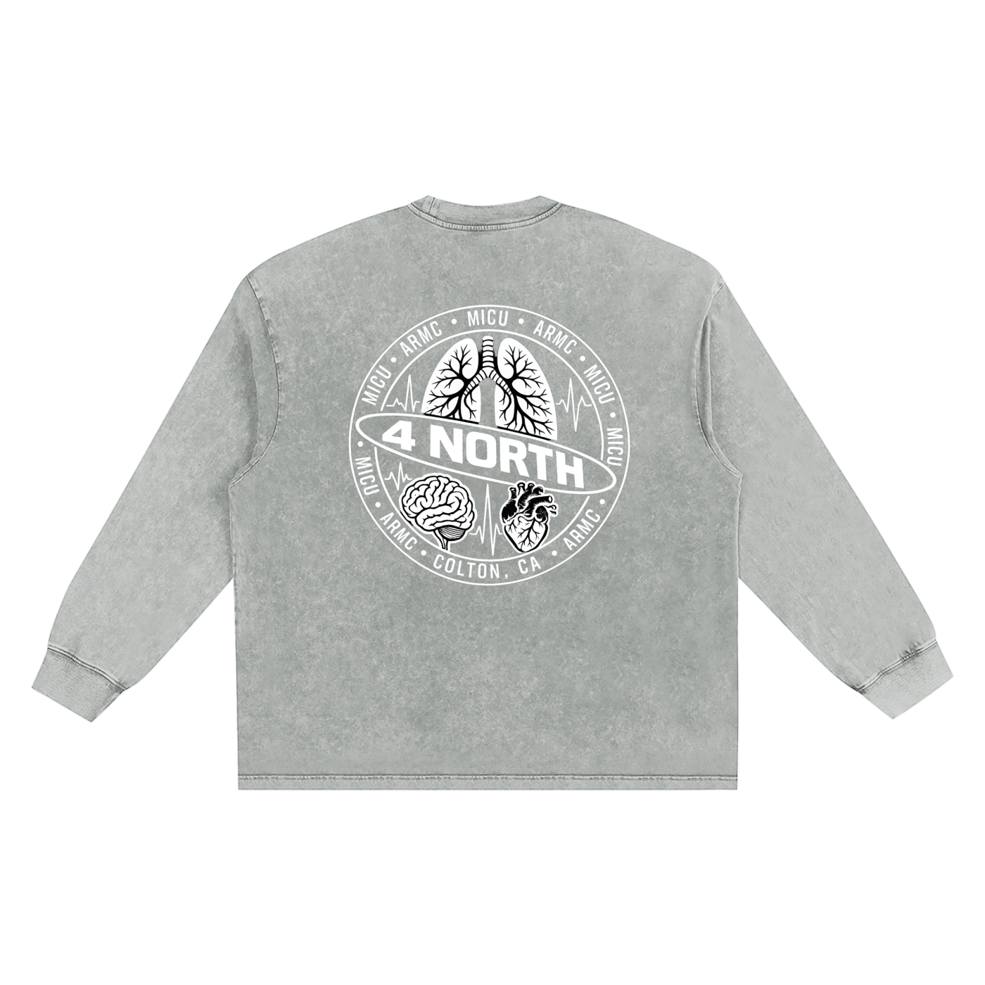 4 North white lettering- adult unisex Snow Washed Frayed Edge T-Shirt