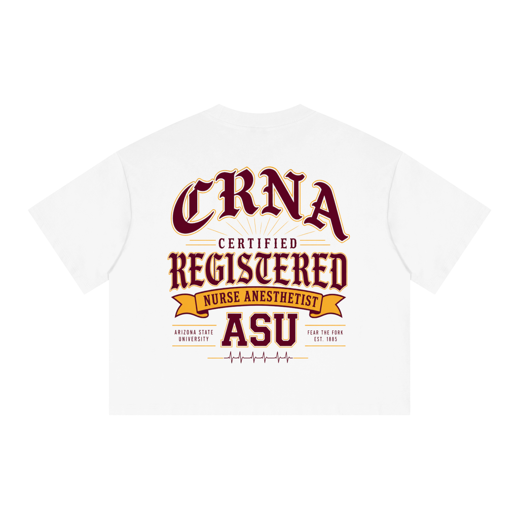 CRNA ASU- adult unisex Boxy Drop Shoulder Crop T-Shirt