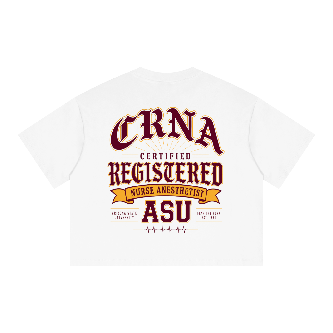 CRNA ASU- adult unisex Boxy Drop Shoulder Crop T-Shirt
