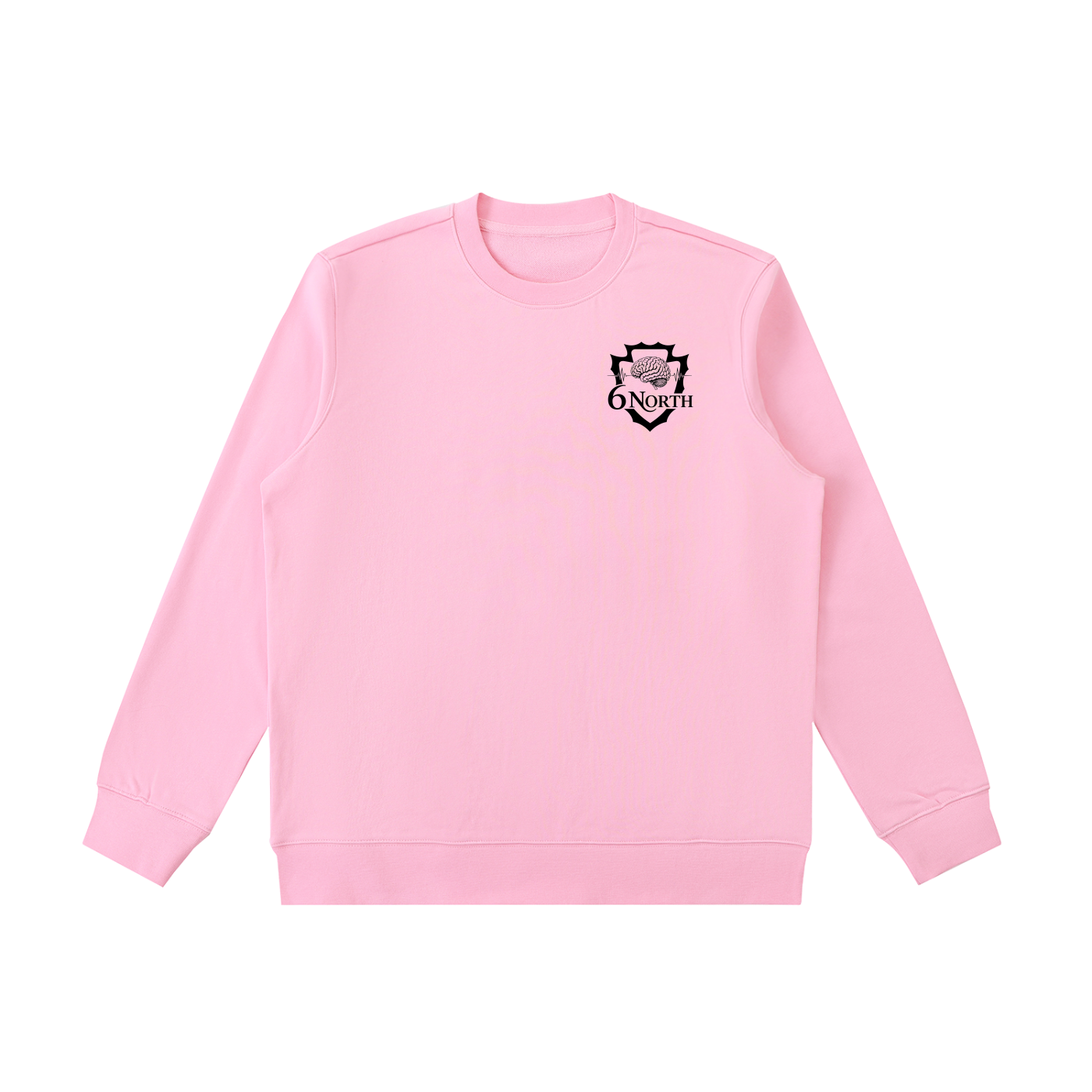 6 North Black Lettering -Essential Heavyweight Crewneck  Sweatshirt