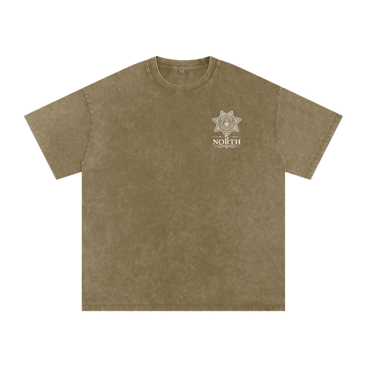 5 North-adult unisex Snow Washed Oversized Cotton T-Shirt