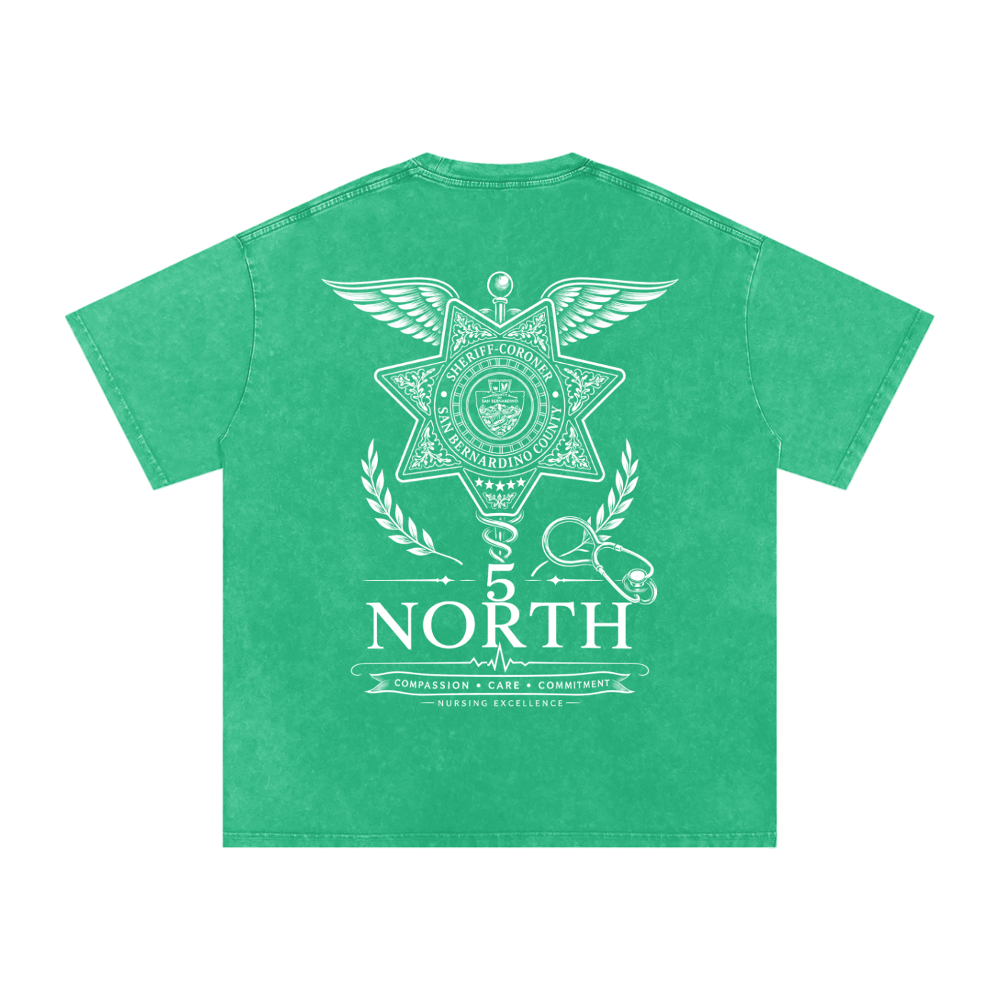 5 North-adult unisex Snow Washed Oversized Cotton T-Shirt
