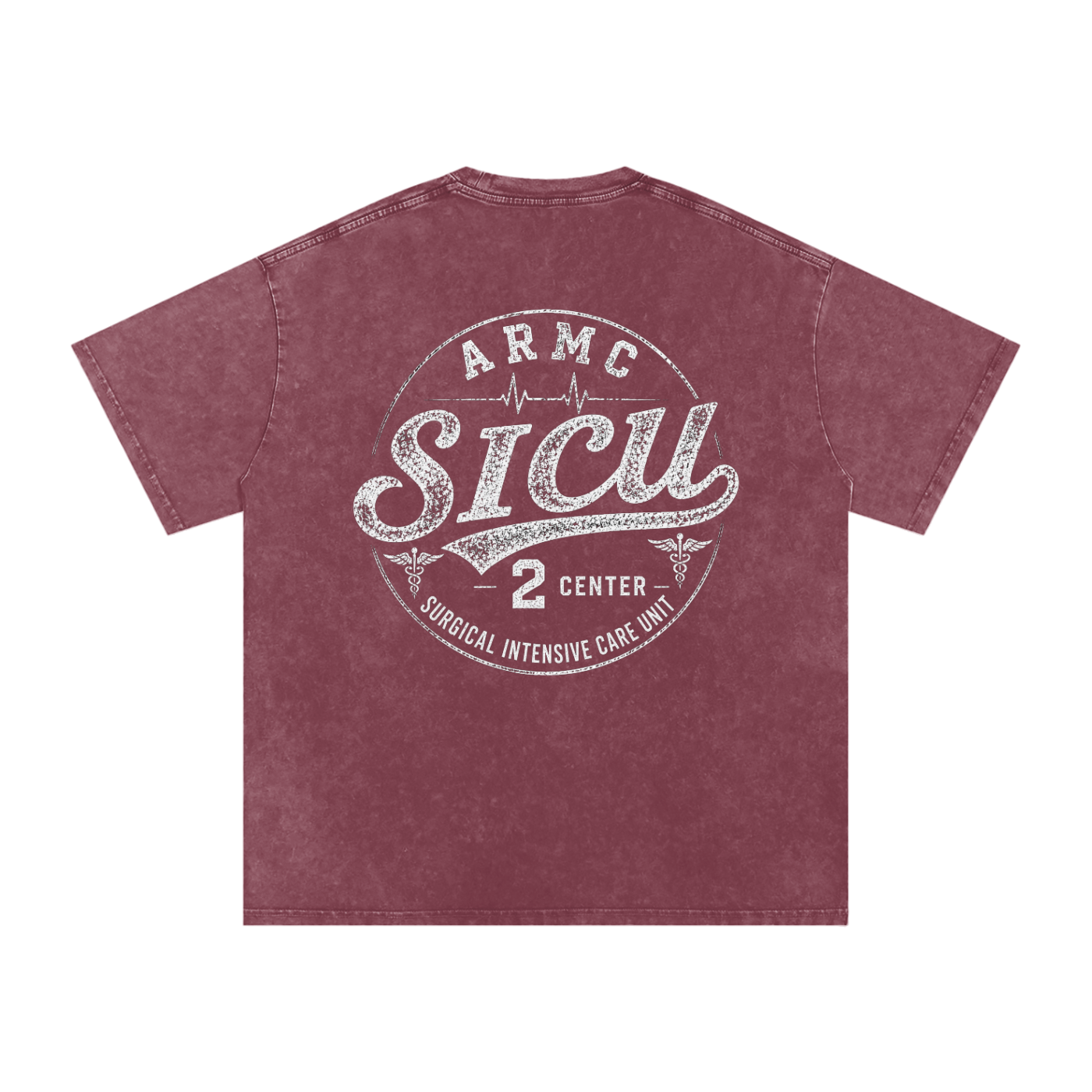2 Center white lettering - Snow Washed Oversized Cotton T-Shirt
