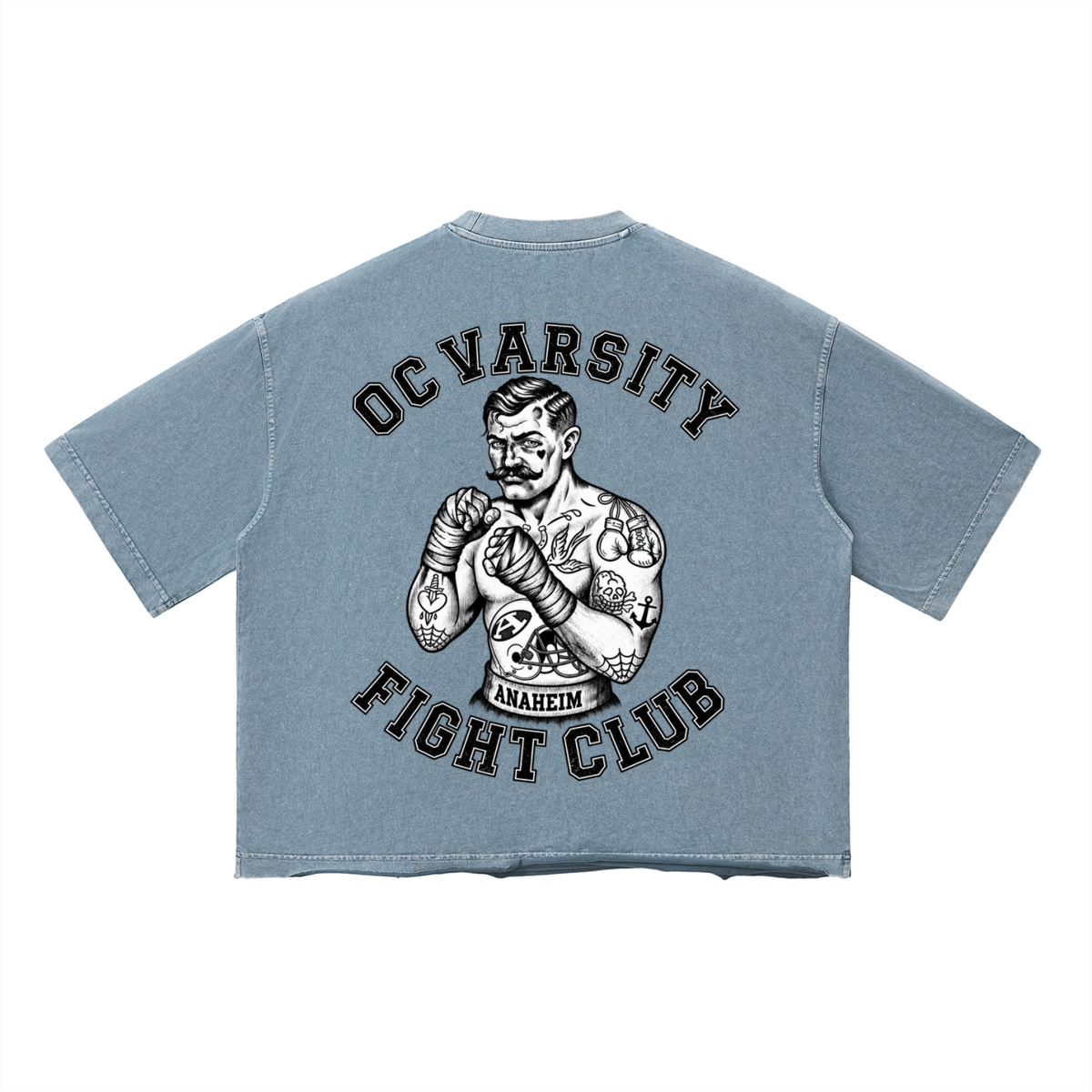 OC Varsity Fight Club- adult unisex Vintage Wash Boxy T-Shirt