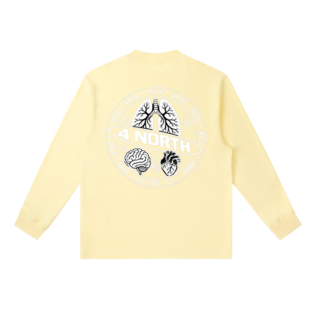4 North white print- Long-Sleeve T-Shirt