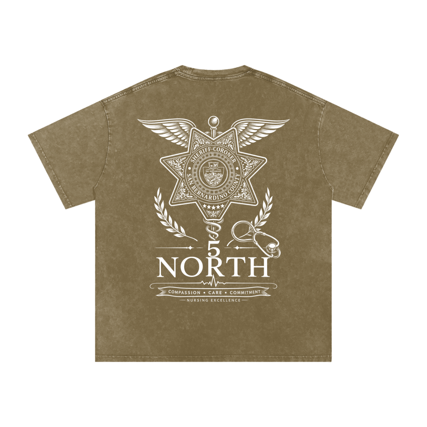 5 North-adult unisex Snow Washed Oversized Cotton T-Shirt