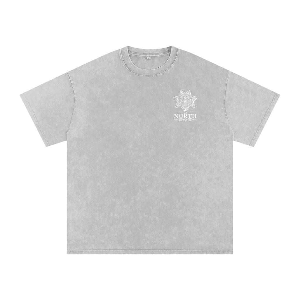 5 North-adult unisex Snow Washed Oversized Cotton T-Shirt