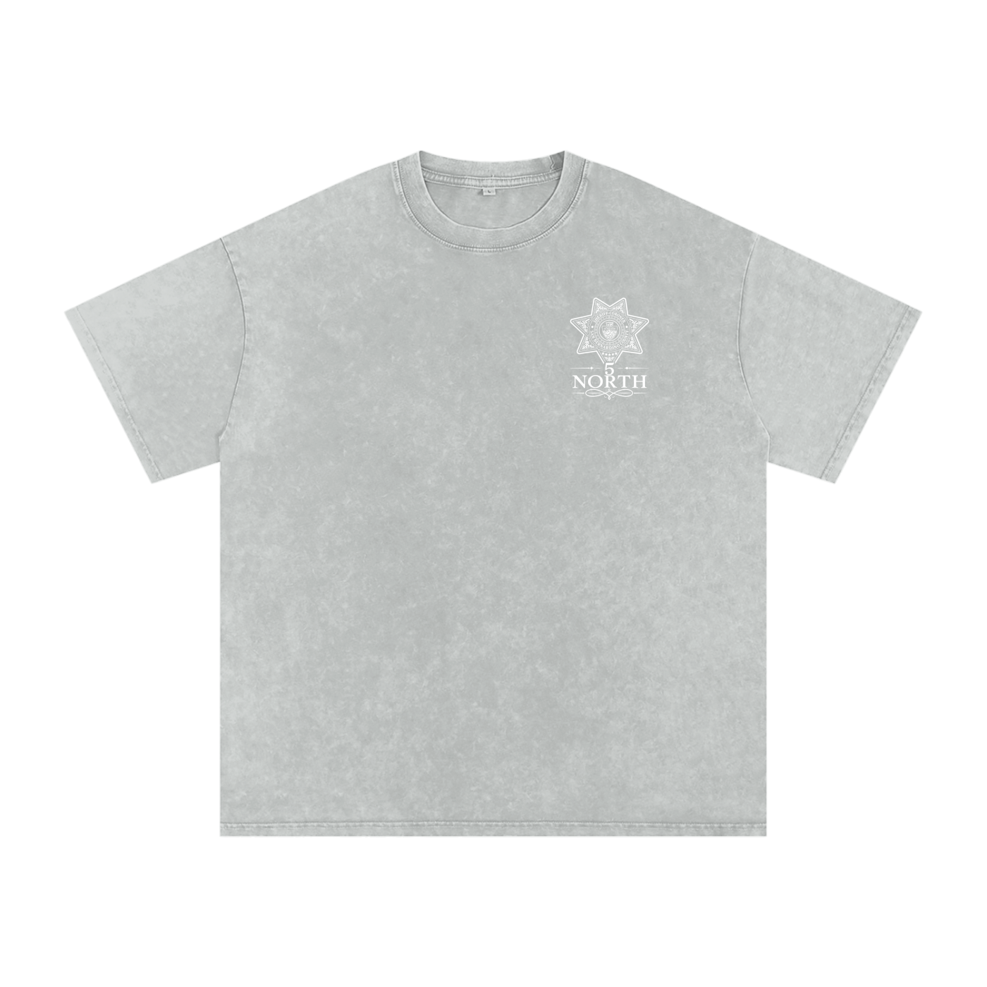 5 North-adult unisex Snow Washed Oversized Cotton T-Shirt