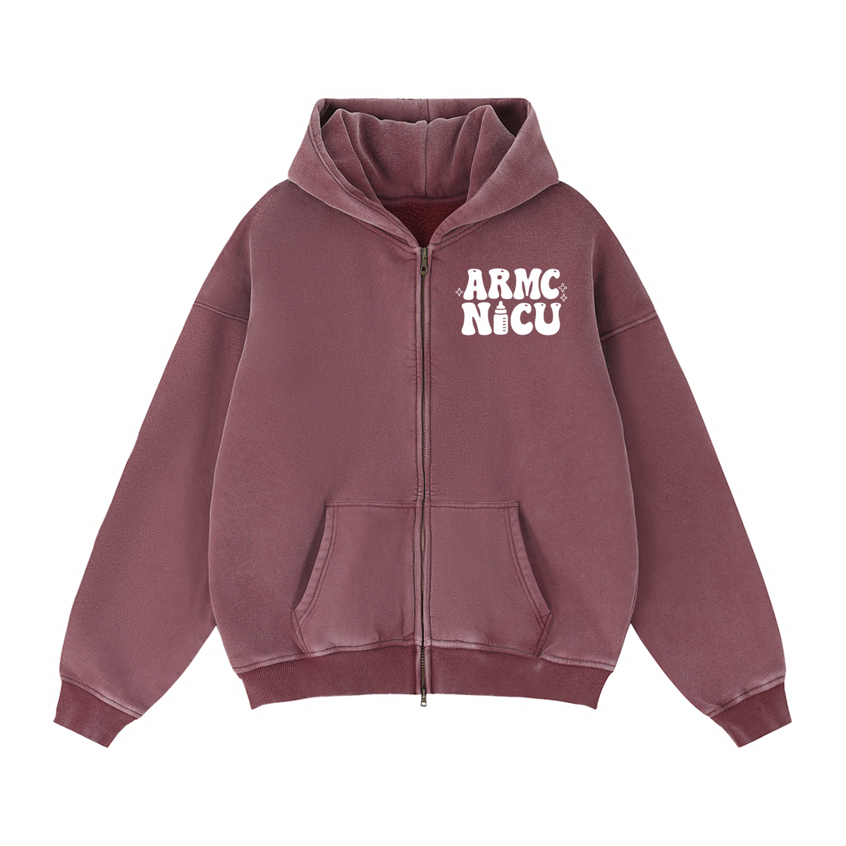 NICU- adult unisex Zip-Through Boxy Fleece Hoodie
