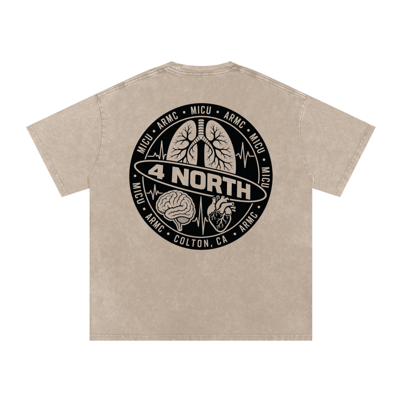 4 North black lettering- adult unisex Snow Washed Oversized Cotton T-Shirt