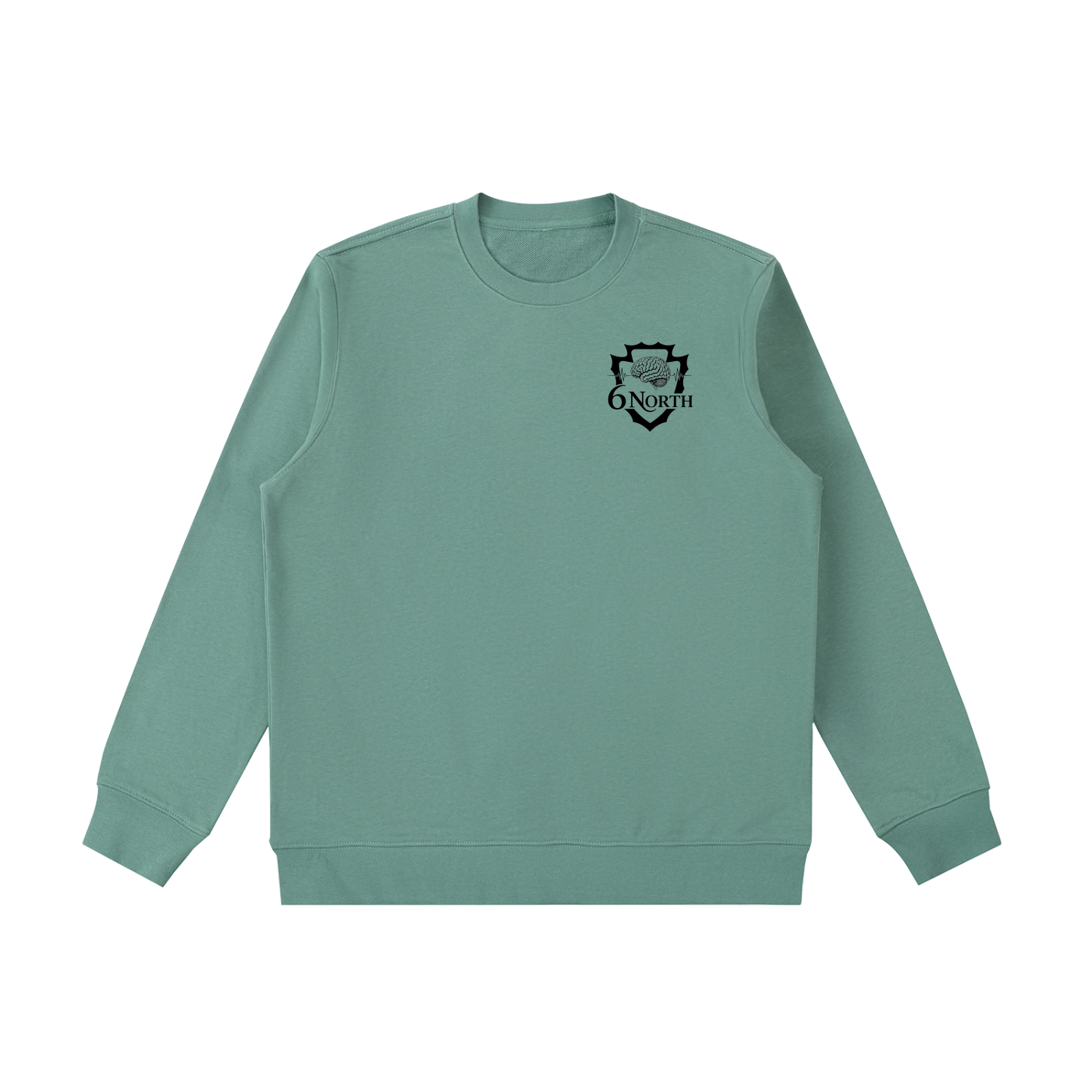6 North Black Lettering -Essential Heavyweight Crewneck  Sweatshirt