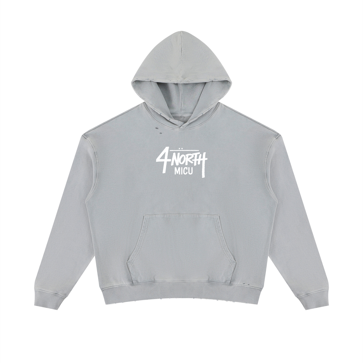 4 North-adult unisex Mineral Wash Distressed Hoodie