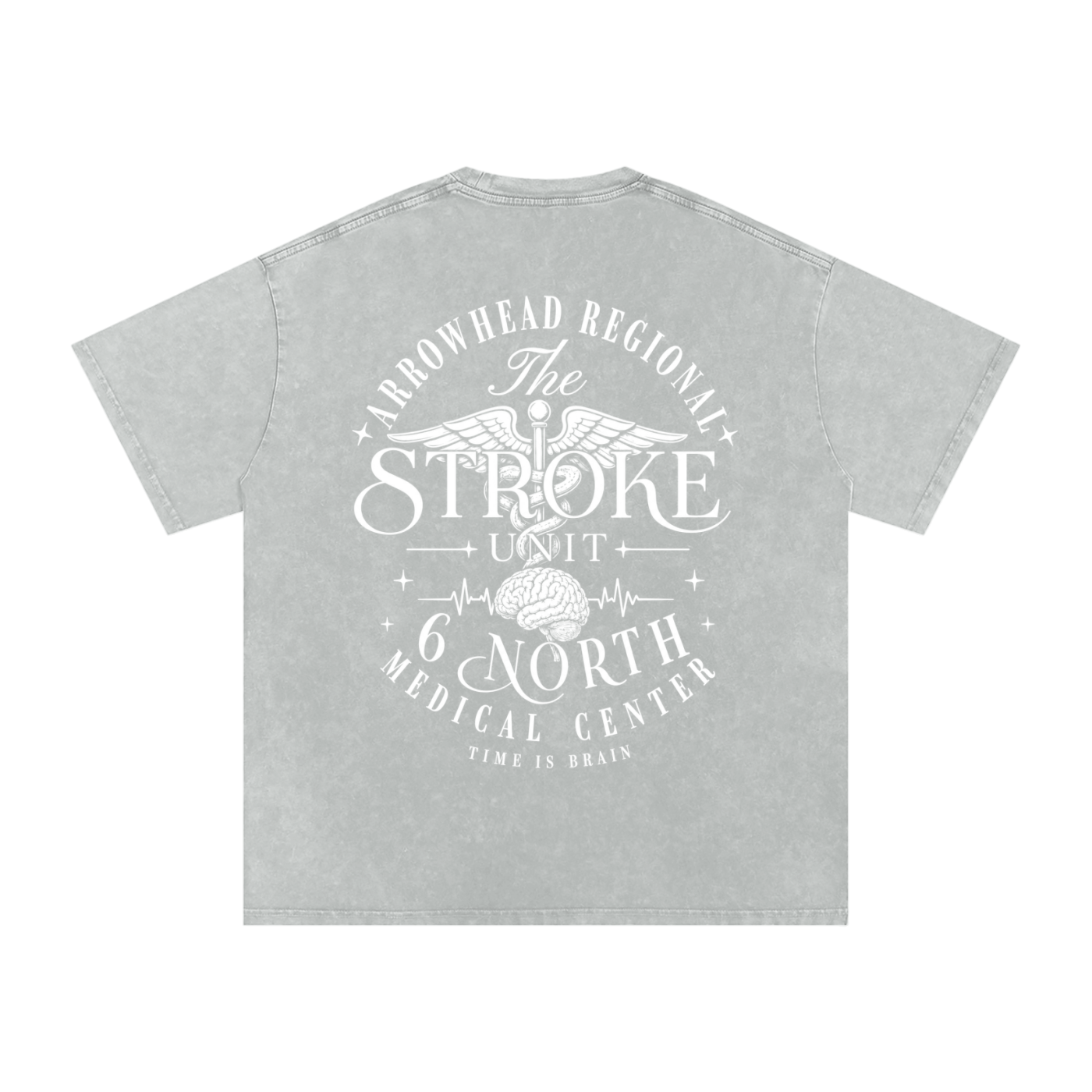 6 North white Lettering - adult unisex Snow Washed Oversized Cotton T-Shirt