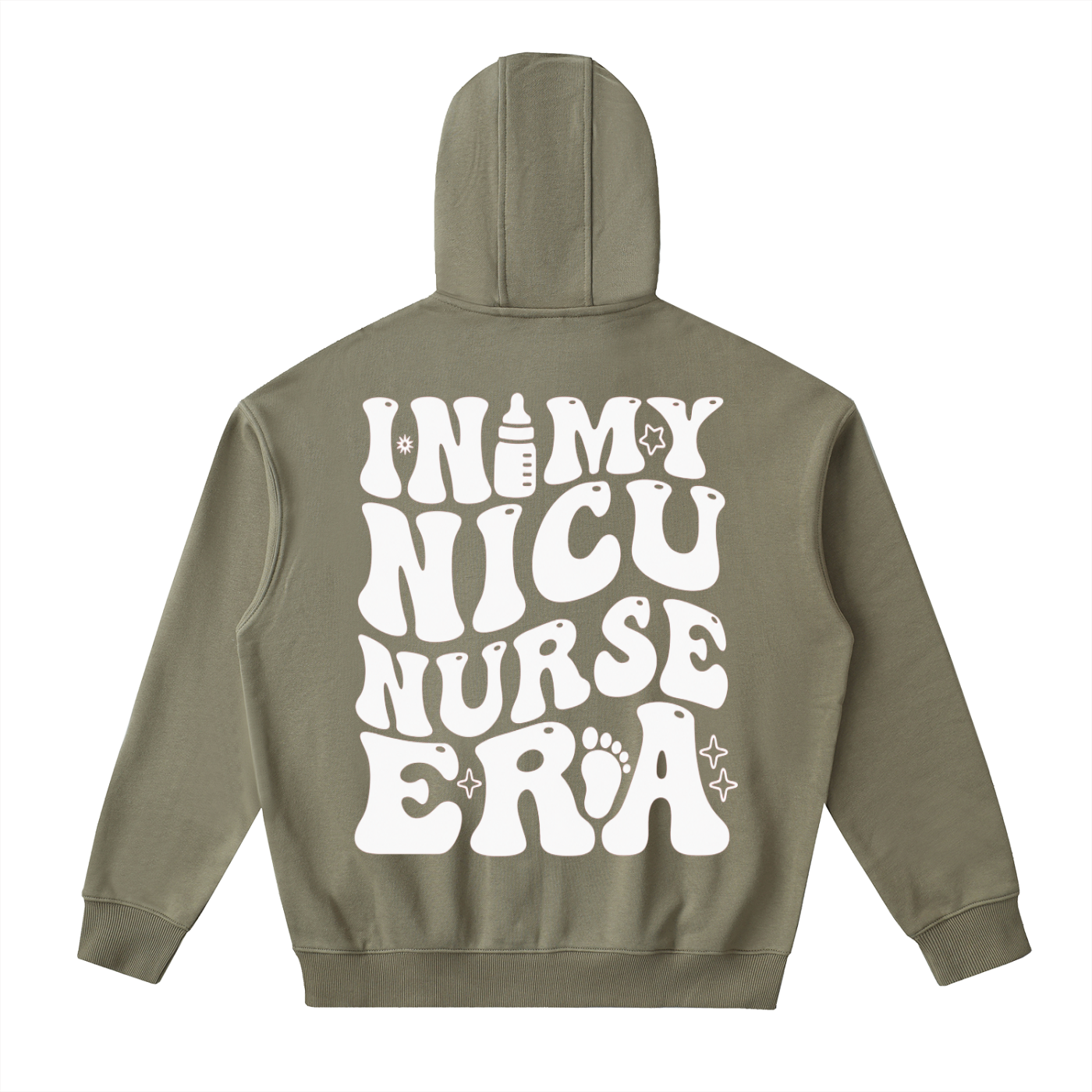 NICU- adult unisex Drop-Shoulder Zip Up Hoodie