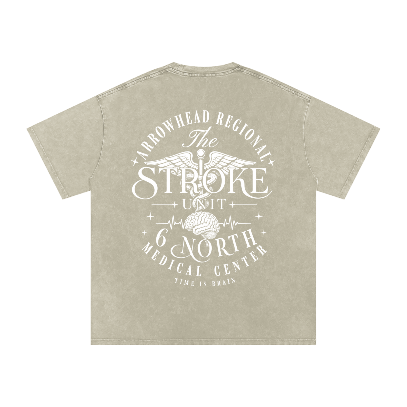 6 North white Lettering - adult unisex Snow Washed Oversized Cotton T-Shirt