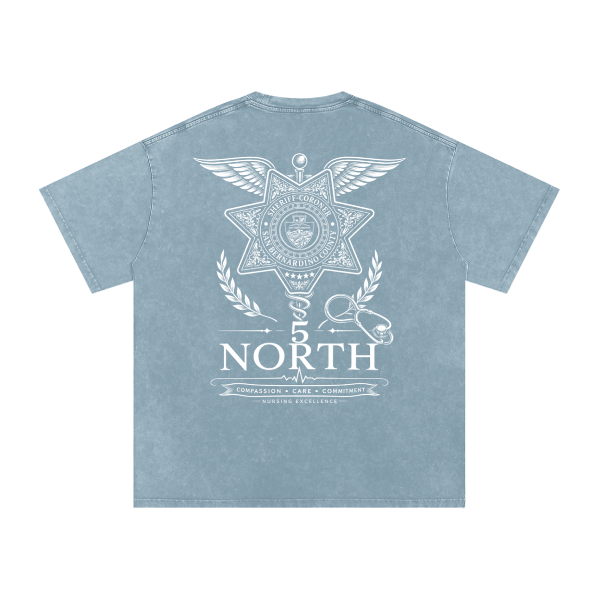 5 North- Snow Washed Oversized Cotton T-Shirt