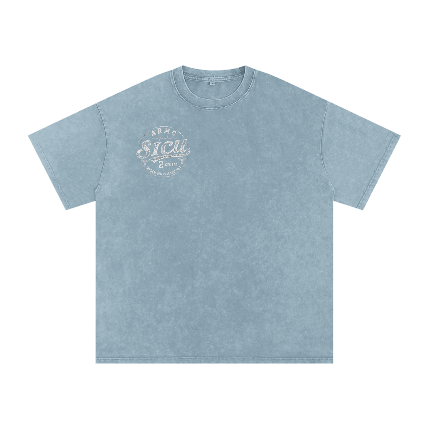2 Center white lettering - Snow Washed Oversized Cotton T-Shirt