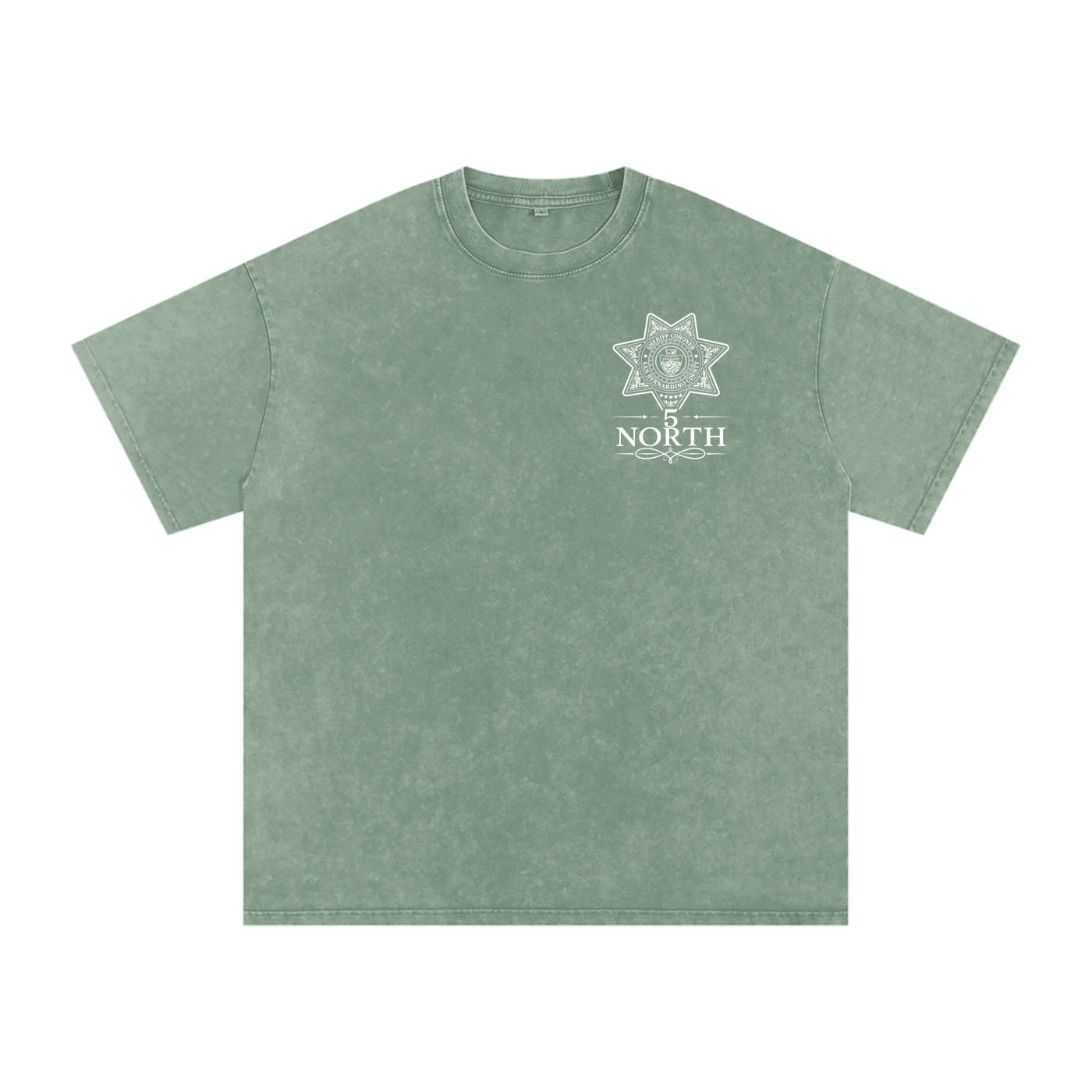 5 North-adult unisex Snow Washed Oversized Cotton T-Shirt
