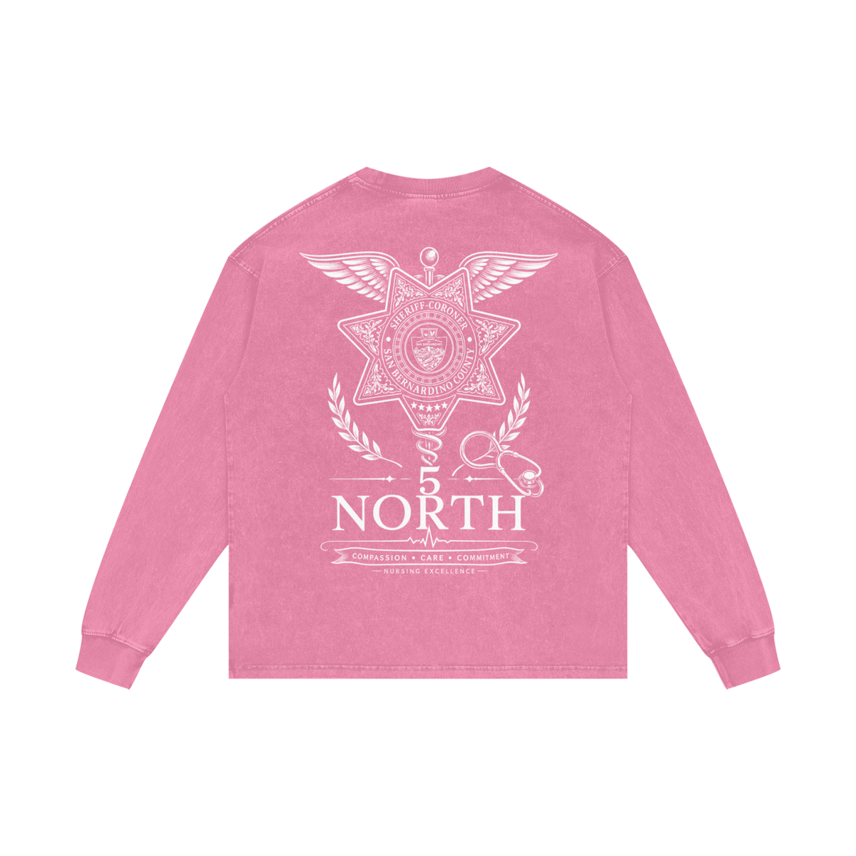 5 North- Acid Wash Oversize Long Sleeve T-Shirt