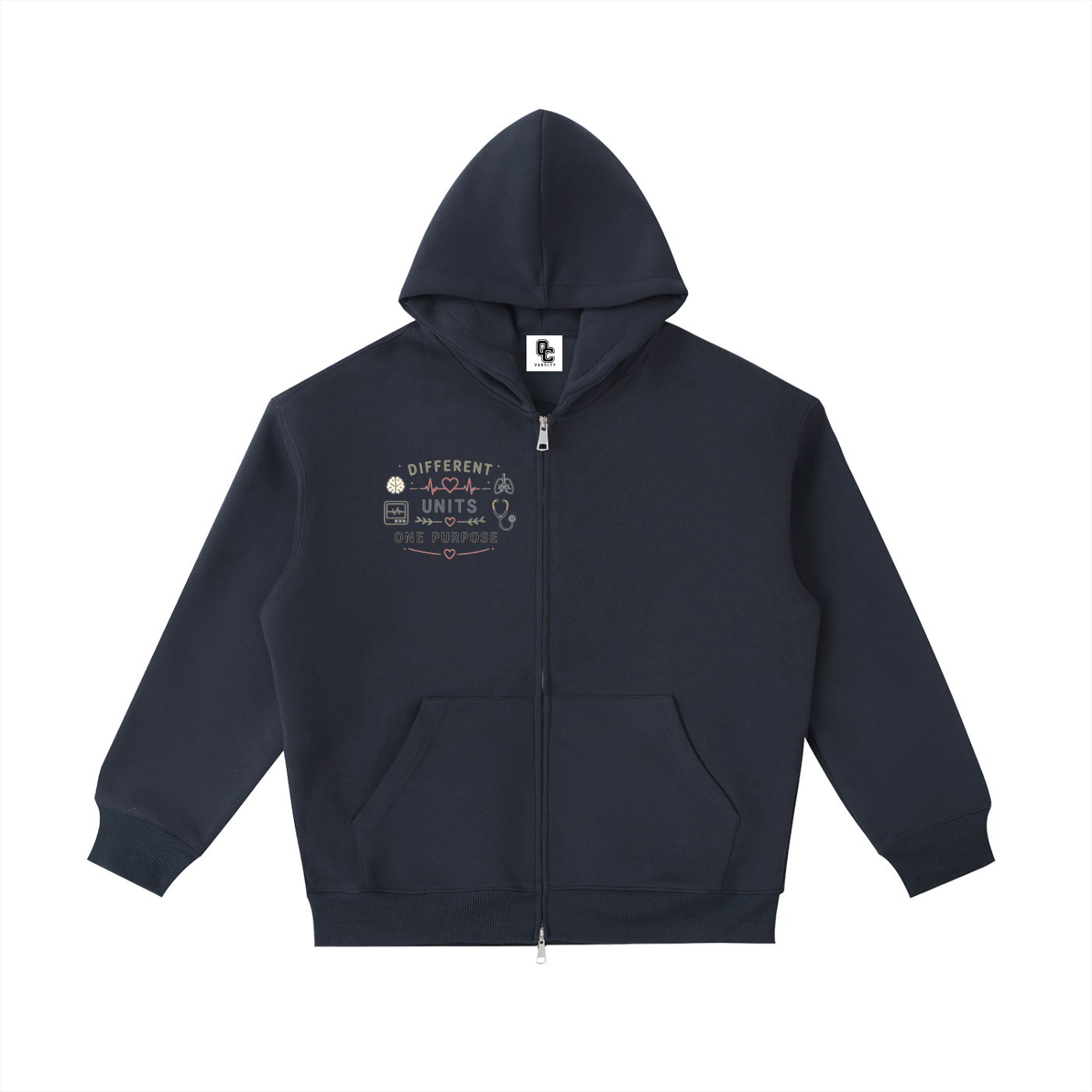 custom nurse zip up- adult unisex pocket hoodie