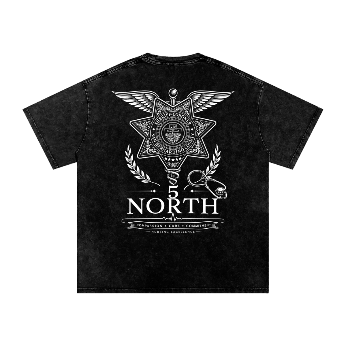 5 North- Snow Washed Oversized Cotton T-Shirt