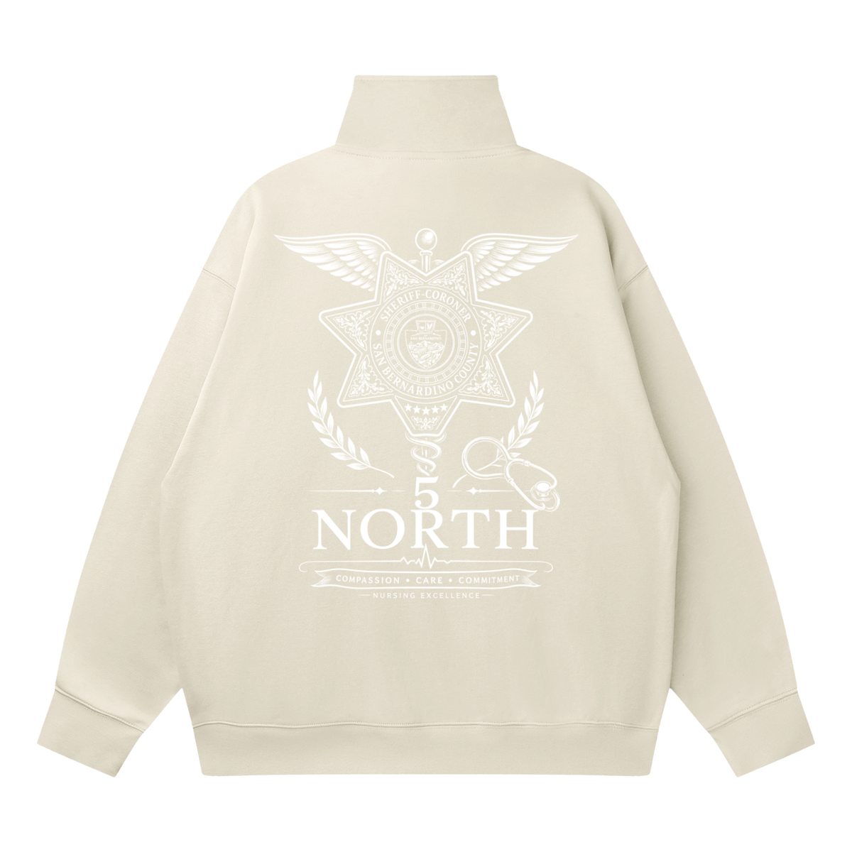 5 North- Quarter-Zip Drop Shoulder Sweatshirt