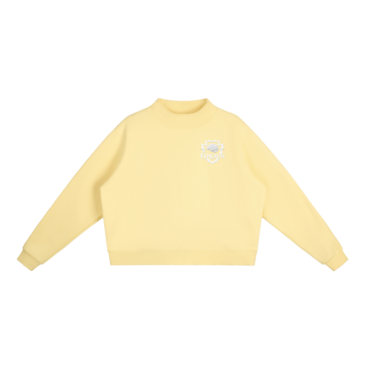 6 North- women’s Essential Fleece Mock-Neck Crew Sweatshirt