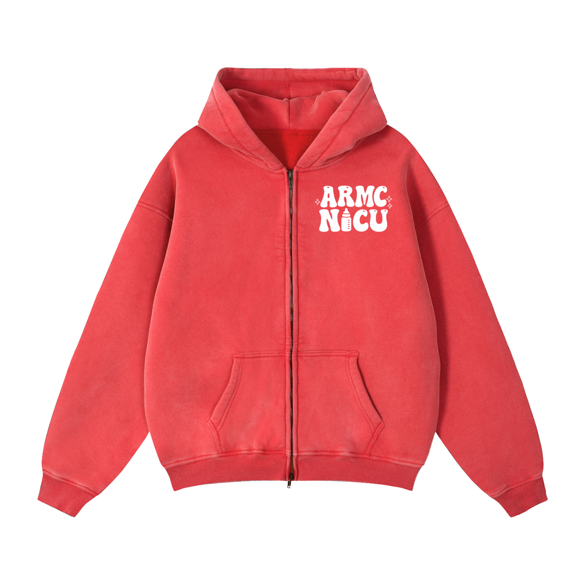 NICU- adult unisex Zip-Through Boxy Fleece Hoodie