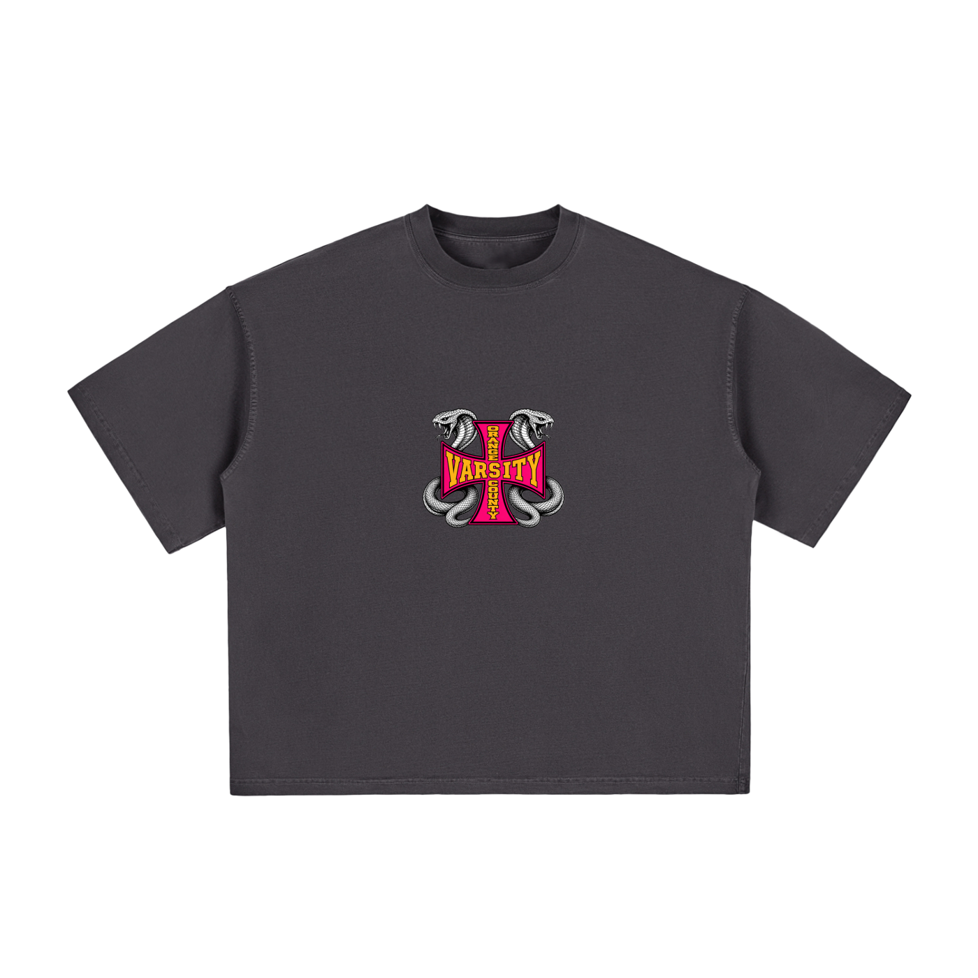 OC Varsity Snake Choppers - adult unisex Vintage Washed Boxy T-Shirt