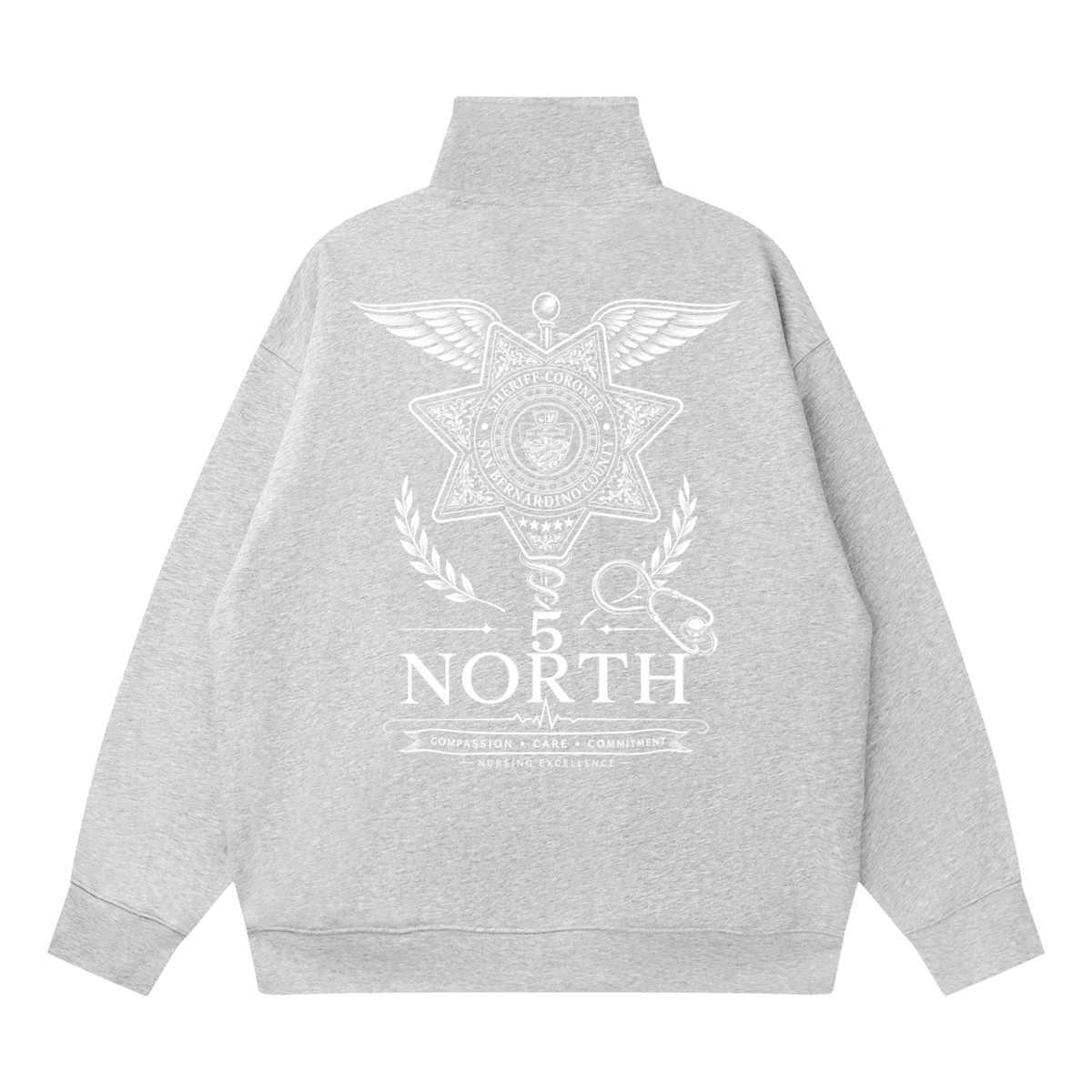 5 North- Quarter-Zip Drop Shoulder Sweatshirt