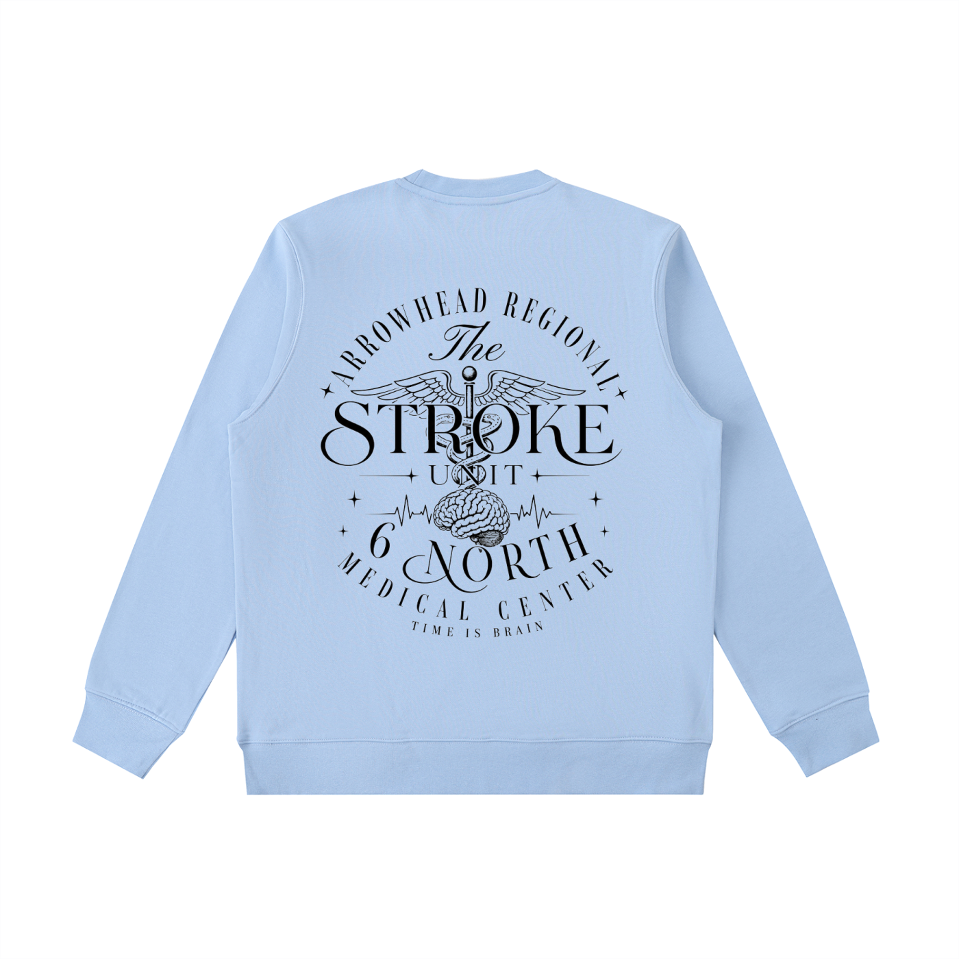 6 North Black Lettering -Essential Heavyweight Crewneck  Sweatshirt
