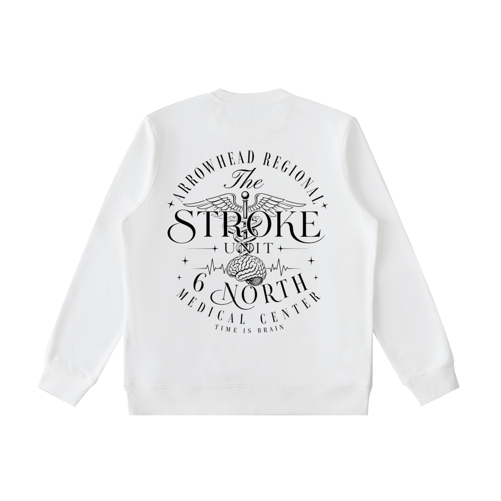 6 North Black Lettering -Essential Heavyweight Crewneck  Sweatshirt