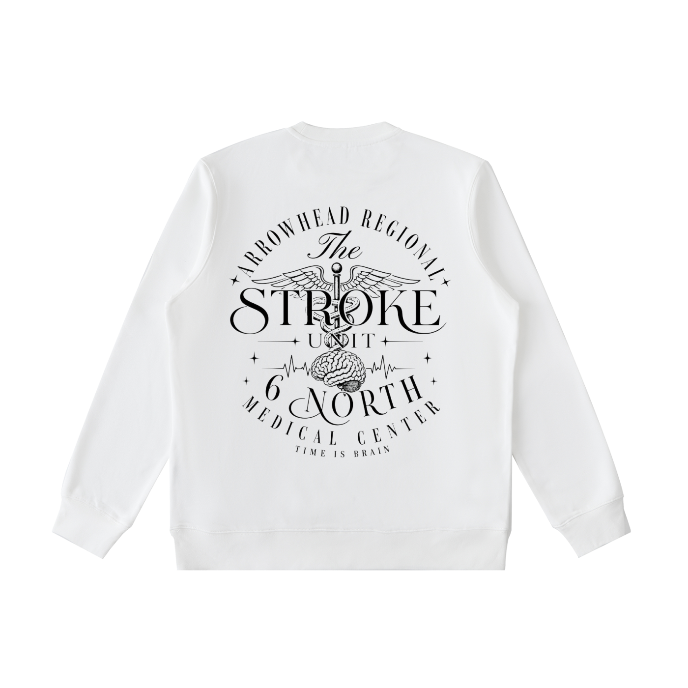 6 North Black Lettering -Essential Heavyweight Crewneck  Sweatshirt