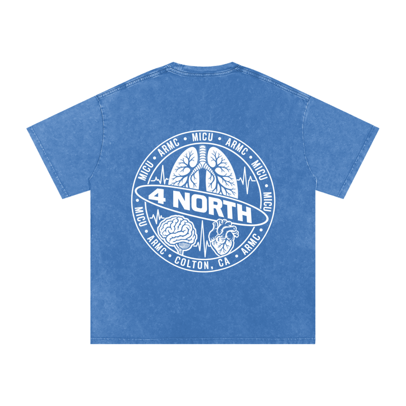 4 North white lettering- adult unisex Snow Washed Oversized Cotton T-Shirt