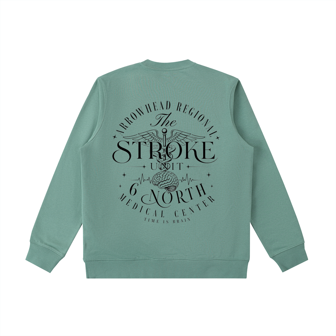 6 North Black Lettering -Essential Heavyweight Crewneck  Sweatshirt