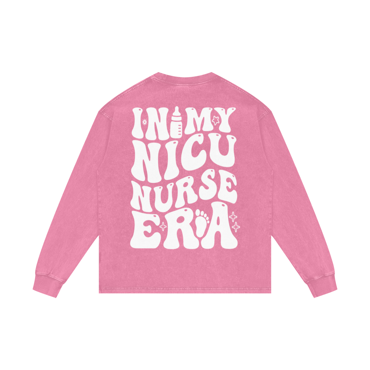 NICU- adult unisex Acid Wash Oversize Long Sleeve T-Shirt