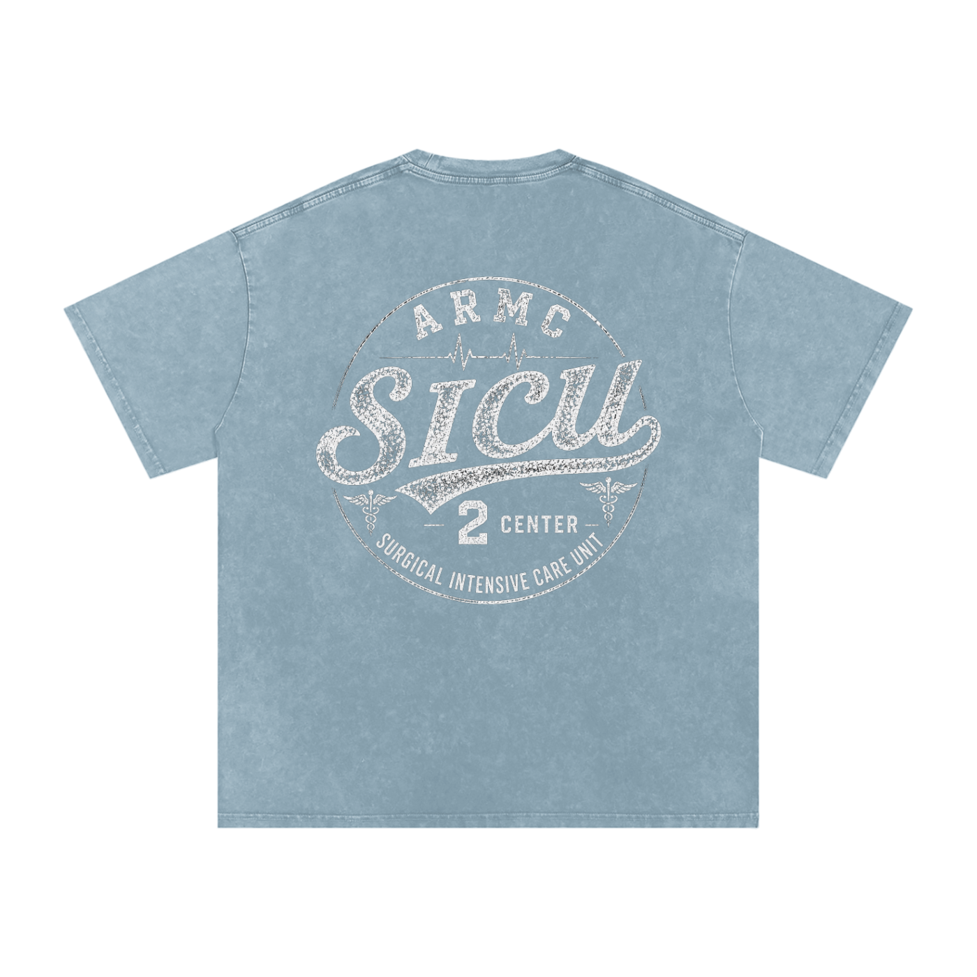 2 Center white lettering - Snow Washed Oversized Cotton T-Shirt