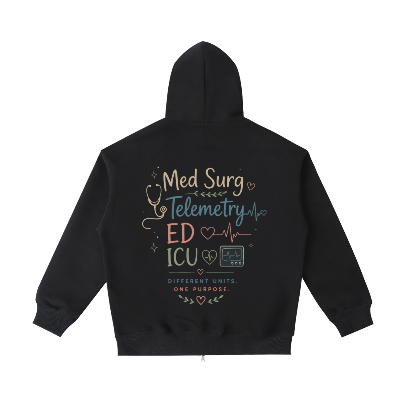 custom nurse zip up- adult unisex pocket hoodie