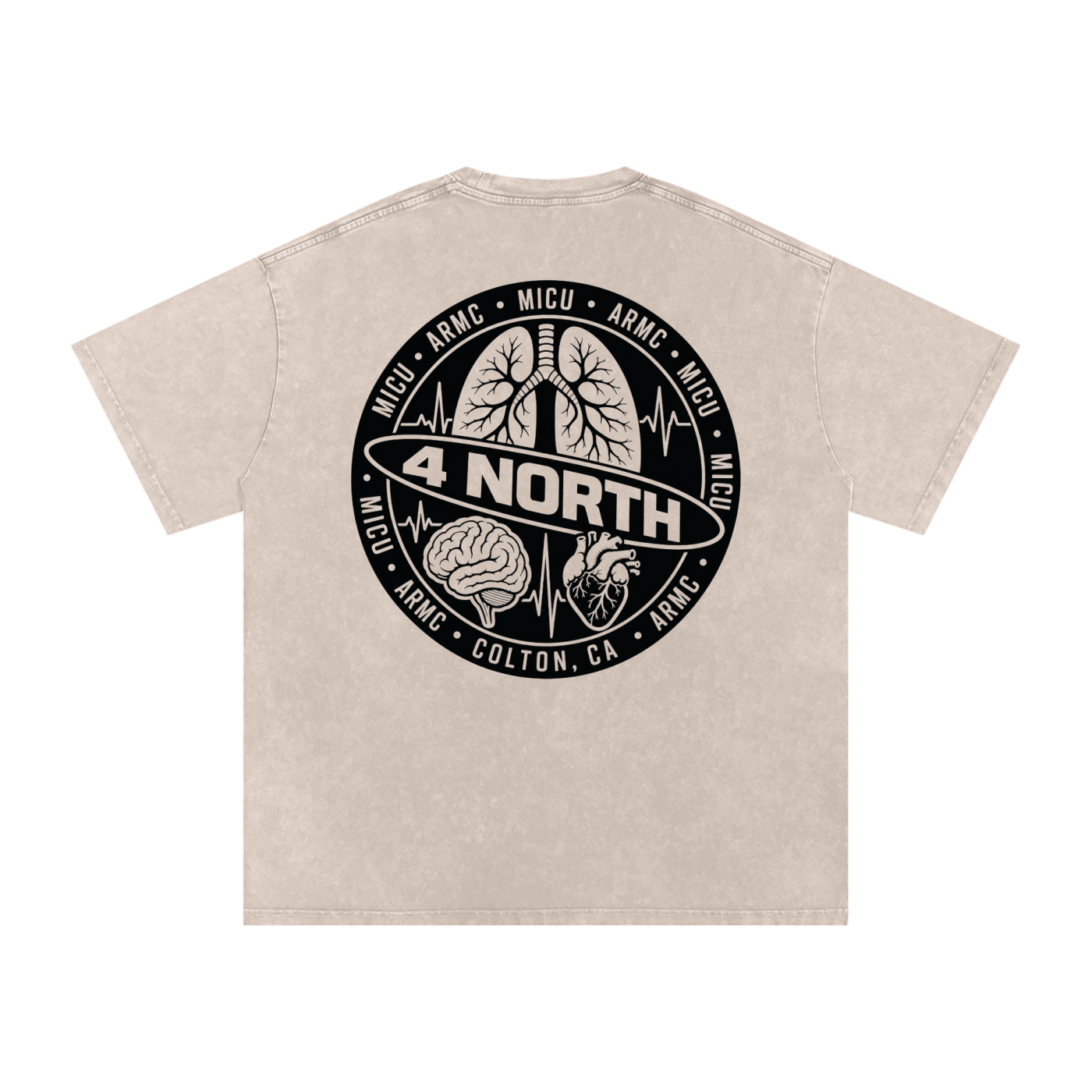 4 North black lettering- adult unisex Snow Washed Oversized Cotton T-Shirt