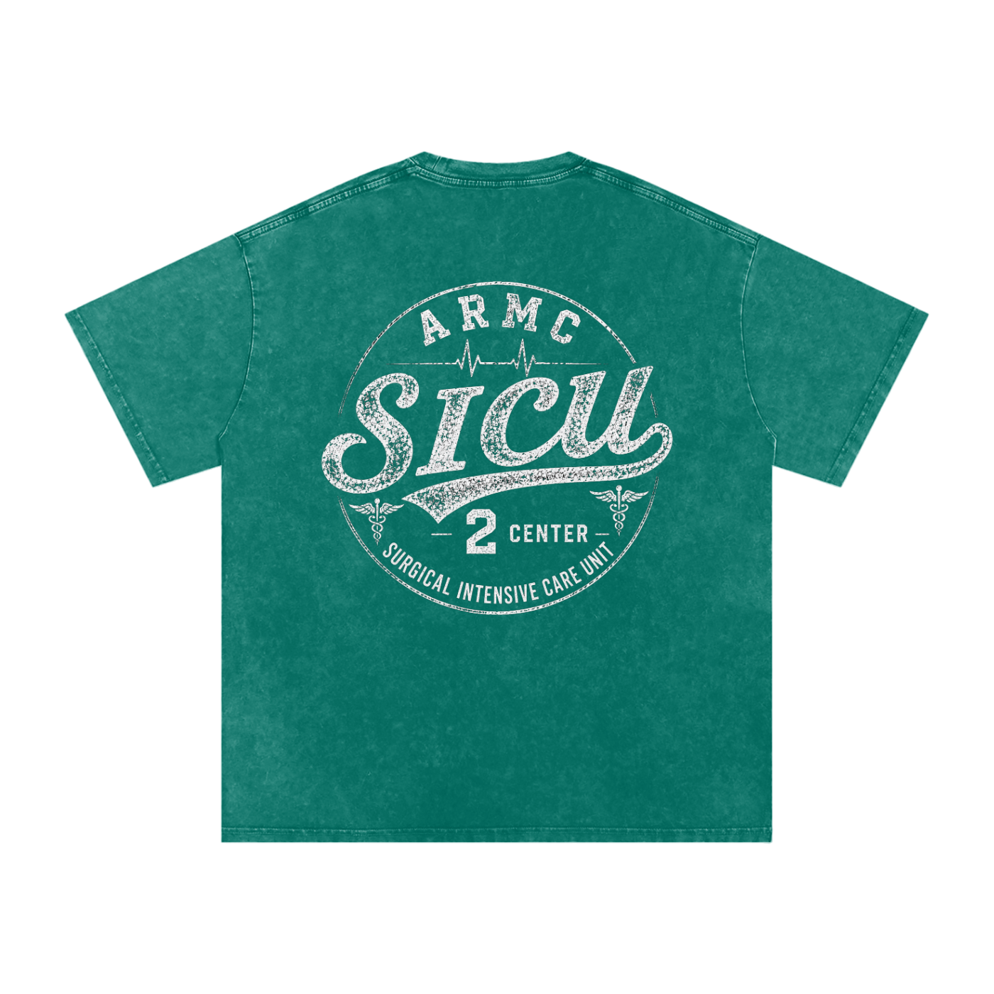 2 Center white lettering - Snow Washed Oversized Cotton T-Shirt