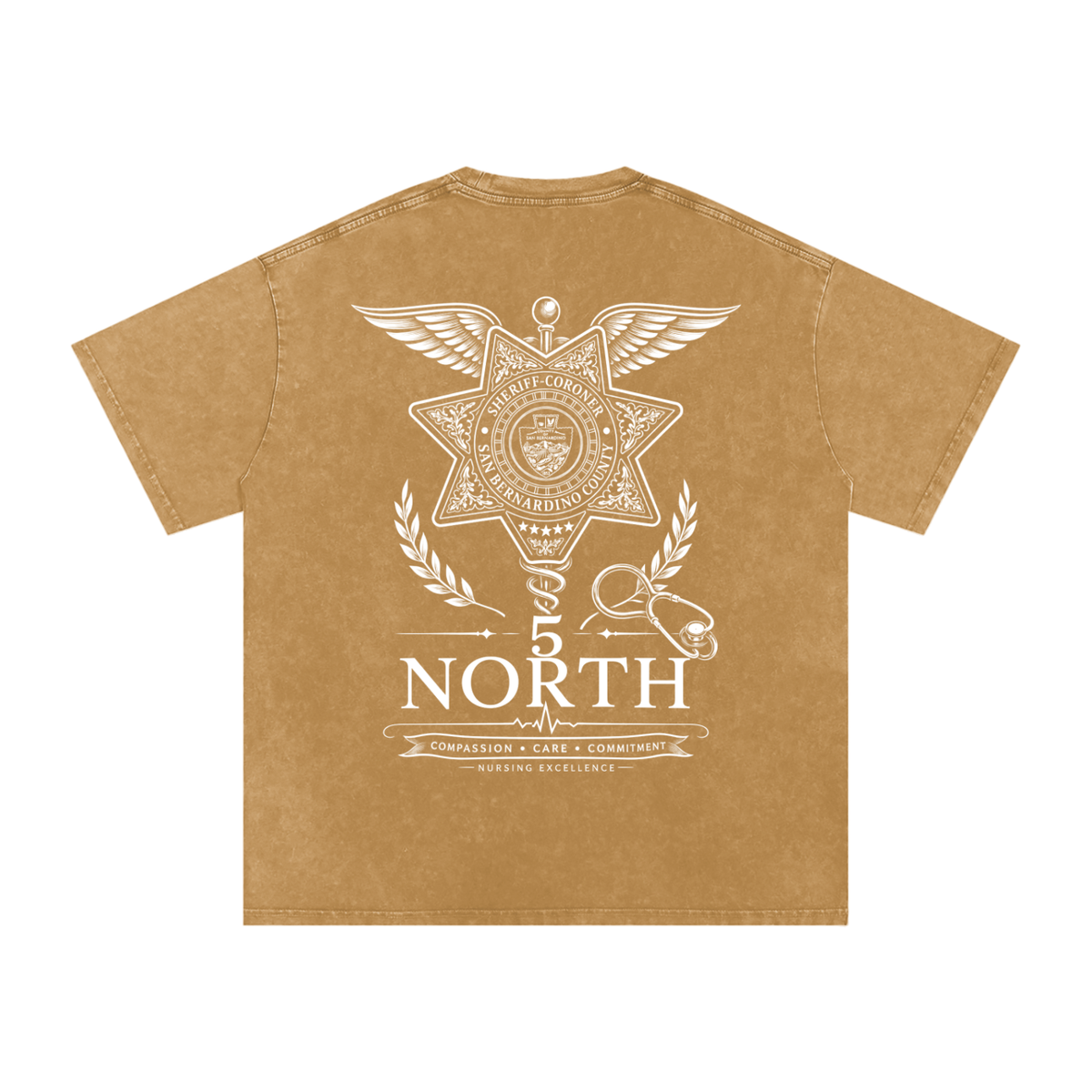 5 North-adult unisex Snow Washed Oversized Cotton T-Shirt