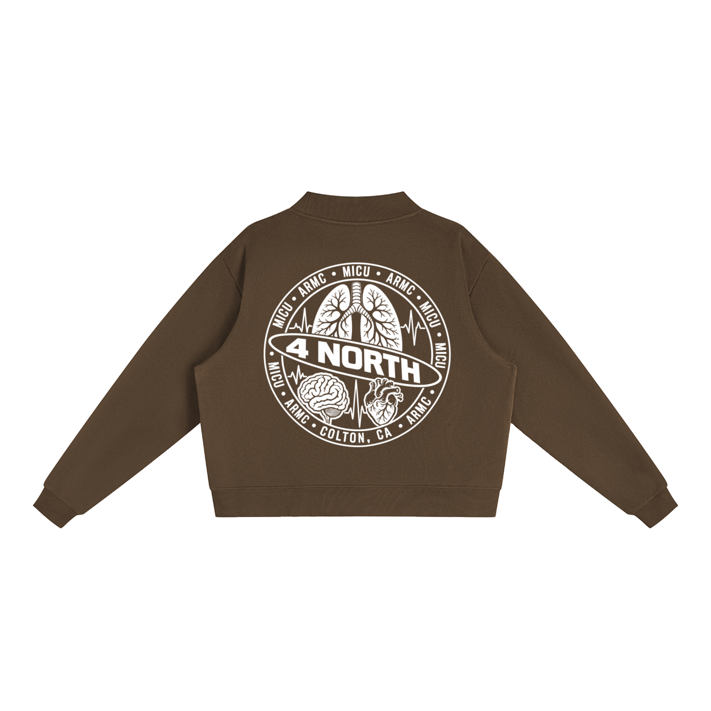 4 North- women’s Essential Fleece Mock-Neck Crew Sweatshirt