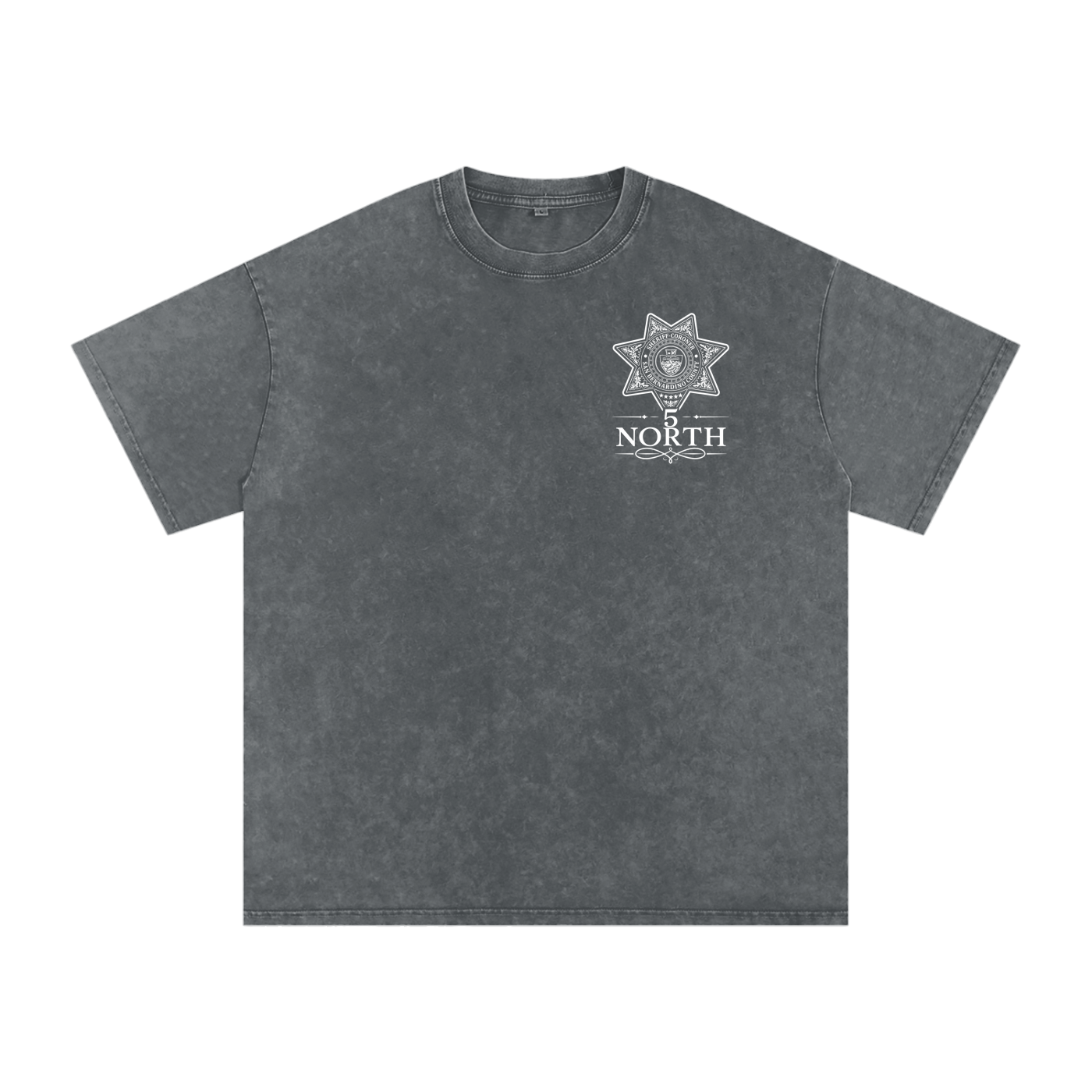 5 North-adult unisex Snow Washed Oversized Cotton T-Shirt
