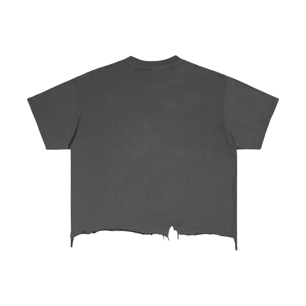 Jax- adult unisex Vintage Wash Boxy Distressed Hem T-Shirt