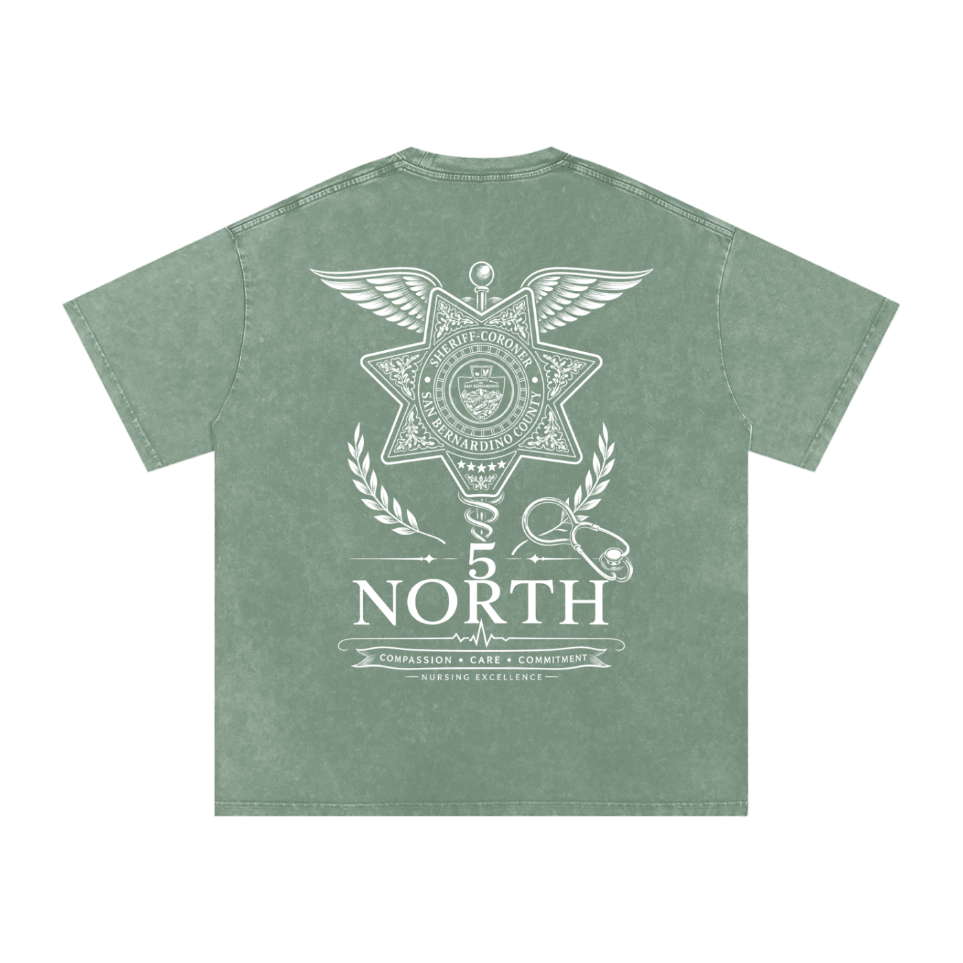 5 North-adult unisex Snow Washed Oversized Cotton T-Shirt