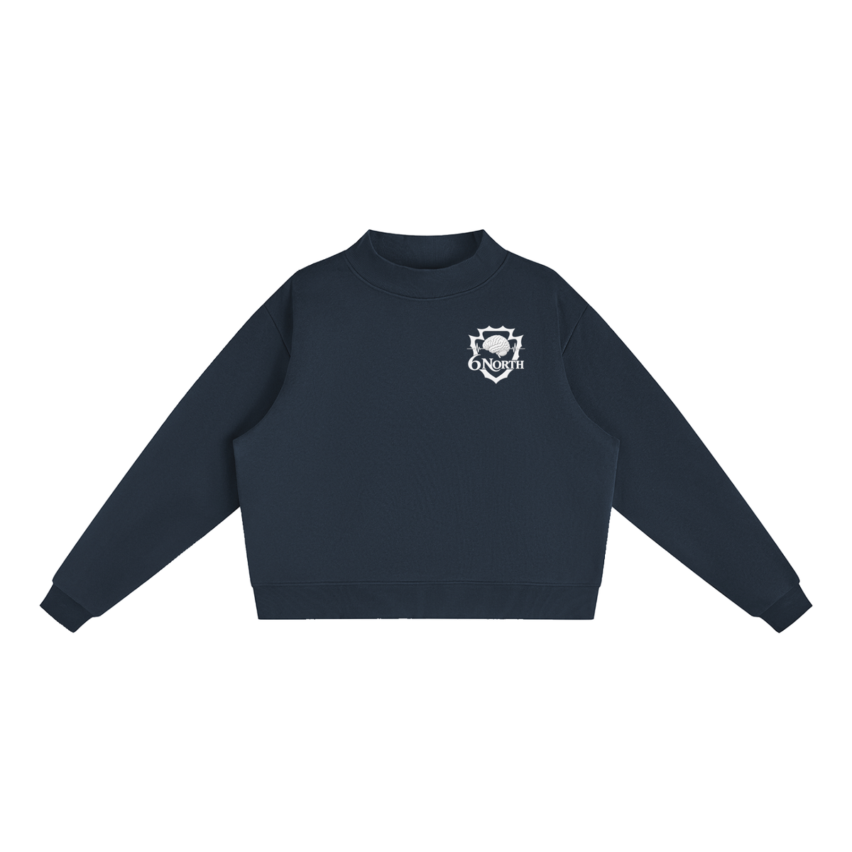 6 North- women’s Essential Fleece Mock-Neck Crew Sweatshirt