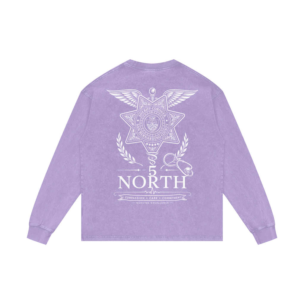5 North- Acid Wash Oversize Long Sleeve T-Shirt