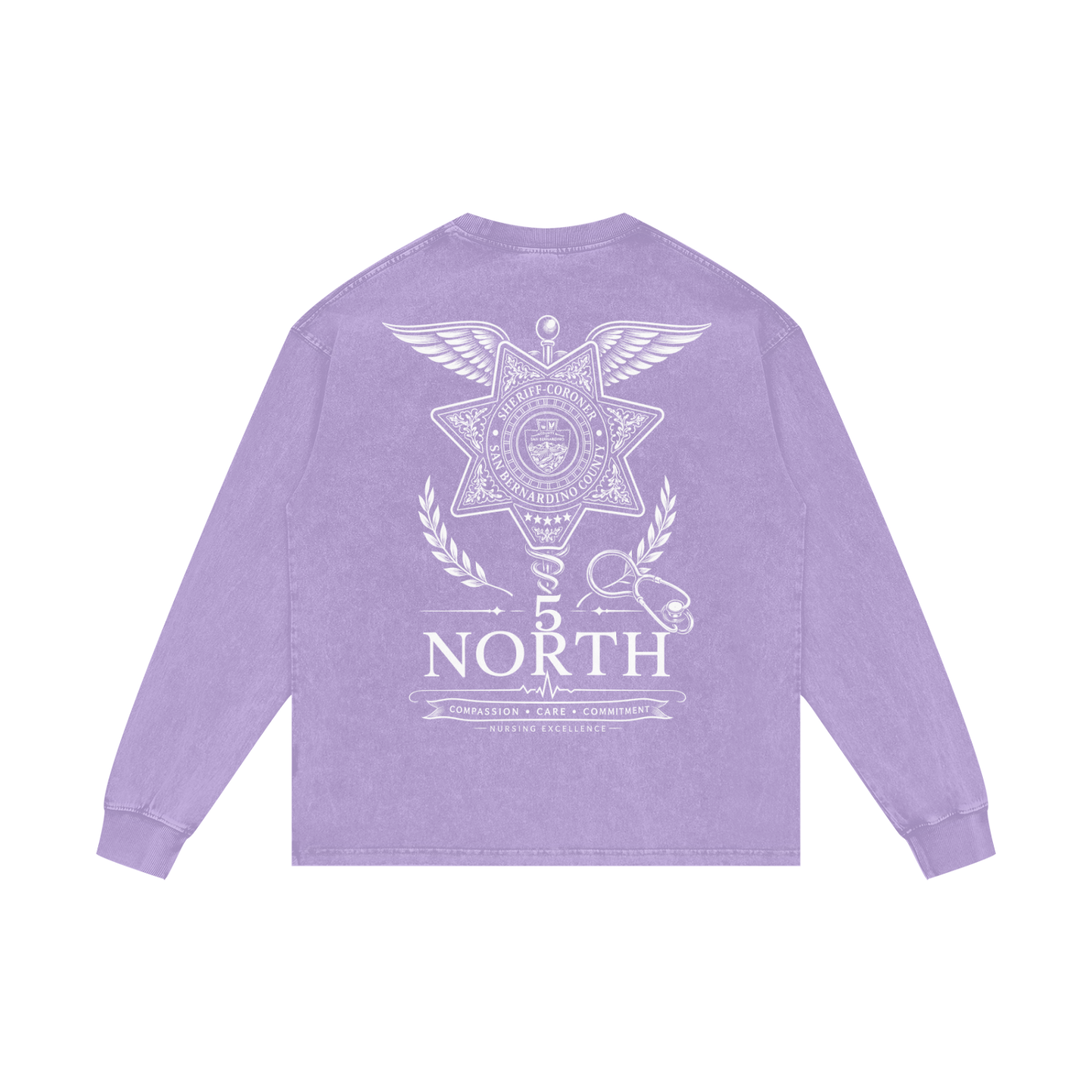 5 North- Acid Wash Oversize Long Sleeve T-Shirt
